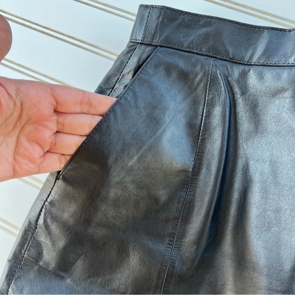 Wilson’s Leather Vintage Pencil Skirt size 10 Black Pockets Split Button & Zip - Picture 8 of 16